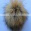 Raccoon fur pom poms For Hat / Garment / Key Chain/Shoes