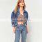 2017 Unique women colorful knit fabrication v-neck thin straps knit crop tops