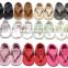 stylish pu leather baby moccasins, crib baby shoes, girls baby shoes