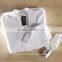 Good Quality White Unisex Velvet Velour Terry Hotel Bathrobe With Embroidered Logo