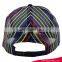 Latest custom black embroidered logo foam trucker cap and hat with colorful strip mesh