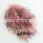 Pink real raccoon fur collar for garment winter fashion wholesale