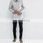 Skinny-Cut Sleeves Chest Pocket Longline Funnel Neck Sweatshirt