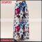 New Print Design Women Elegant Long Chiffon Maxi Skirt Navy Blue Floral Print Maxi Skirt