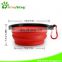 Food Grade Unbreakable Stocked Colorful Collapsible Pet Dog Bowl With Hook,Mountaineering buckle dog bowl