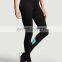Yihao 2015 latest fashion design tight fitted nice color waistband high quality lycra sports fitness leggings