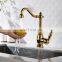 Brass Titanium Gold Brass Pull Down Kitchen Faucet With Retractable Pull Out Wand