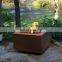 Custom design outdoor iron wood burning fire pits with wood storage box