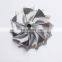 K16  reverse 7+7 blades 54.64/71.00mm Turbocharger milling/aluminum 2618/billet compressor wheel