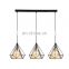 Modern and simple 3 heads Iron pendant light with Fabric for decorate