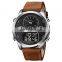 Skmei 1653 Digital Wristwatch 30m Water Resistant Leather Watches Men Analog Quartz Watches