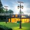 Outside European street lamp with large solar panel design Black Bronze Pole LED garden light Outdoor Retro Lawn post Lights