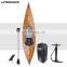 Manufacturer Supply Wooden Grain Kayak Drop Stitch Kayak 2 Bungee System without Tube for Sea Fishing