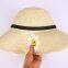 Embroidered daisy simple straw beach hat seaside holiday Sun hat