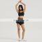 2 In 1 Pcs Women Yoga Mesh Shorts Gym Sets Custom Logo Ribbed Adjustable Sports Fitness Bras