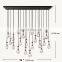 Modern Industrial Rain Drop Pendant Light Chandelier With Unique Glass Shade For Kitchen Island Living Room Bedroom Dining Room