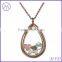 Stainless Steel Gray Oval Glass Memory Locket Pendant Necklace Wholesale