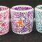 colorful ocean style mosaic glass candle holders