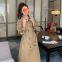 Sophisticated British-style Spring Minimalist Luxury Style Slim-Fitting Waist-Contouring Double-Button Women's Windbreaker Coat Blouse Spring Outfit