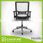Black Backrest, White Mesh, Black Seat Office Mesh Chair with Aluminum Adjustable Armrest and Aluminum Base