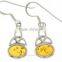 Baltic Amber Celtic Trinity Knot Silver Earrings, e300