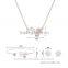 Silver Filled Pretty Rose Flower Necklace Breaclet Earring 3pcs/set Fashion Jewelry Sets For Woman