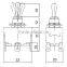 CNTD Tab Terminal Toggle Switch ON-OFF-ON 6 Pins Self-reset Toggle Switch C523A