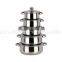 wholesale stainless steel home utensils of cookware with glass lids in china