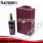 Two Compartments pu Red Wine Box,pu Leather Wine Box With Wine Set,pu Leather Wine Box in Stock