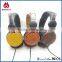 2015 stereo promotion gift wood earphone headphone with mic