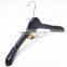 promotional black coat hangers for clothes plastic with metal hook