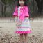 wholesale hot pink bloomer half sleeve girl lap dress muiticolor ruffles infant summer flutter party dress boutique outfits