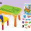 Summer Sand And Water Playing Table With Chair And Beach Tools For Kids