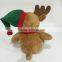 Custom plush christmas reindeer toy with scarf christmas plush toys