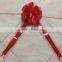 HOT SALE ! New Design Red / Green Metallic Poly Ribbon Decorative Pom Pom Pull Bow