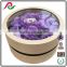 Round cardboard gift box with clear plastic window for flowers packing