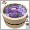 Round cardboard gift box with clear plastic window for flowers packing