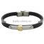 Wholesale Genuine Leather Bracelet Simples Clasp Fashion Steel Tag Bangles For Men
