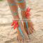 Girl's Barefoot Anklet Crochet Cotton Ankle Chain Sandal Bracelet Foot Jewelry