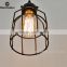 Black Cage Pendat Lamp, Industrial Hanging Light Fixture, Modern Home Lighting