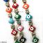 Colorful Eye Shaped Brass Chain With Rhinestones