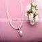 <<<2016 Fashion Elegant Multilayer White Pearl Necklace Women Necklace Jewelry Wholesale Big Pearl bowknot Pendant Necklace/