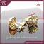 Luxury gold plated oval shape cufflink