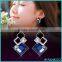 Hot Selling 925 Sterling Silver Earring Hypoallergenic Crystal, Fashion Long Drop Earring