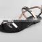 CX302 ladies studded contrasted flat sandals