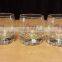 2 vintage christmas red and green rock glasses