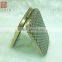 Metal souvenir compact mirror/charm brass cosmetic rhinestone mirror