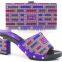 Italian designer shoes and bags to match chuncky heel women shoes mix colorful stone bag