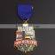 Custom Zinc Alloy Metal sports Medallion with ribbon printing logo