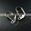 12*6mm vintage antiqued silver shell simple lever back earrings hoop base settings loop supplies 1702076